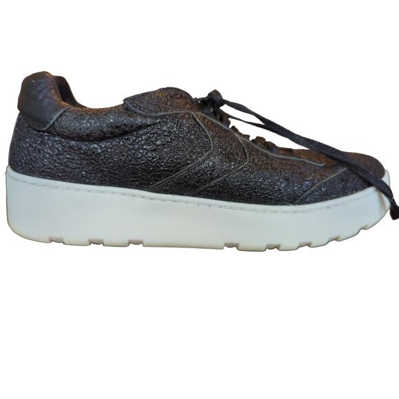 Voile Blanche black textured leather sneaker casual shoes - Picture 7 of 12